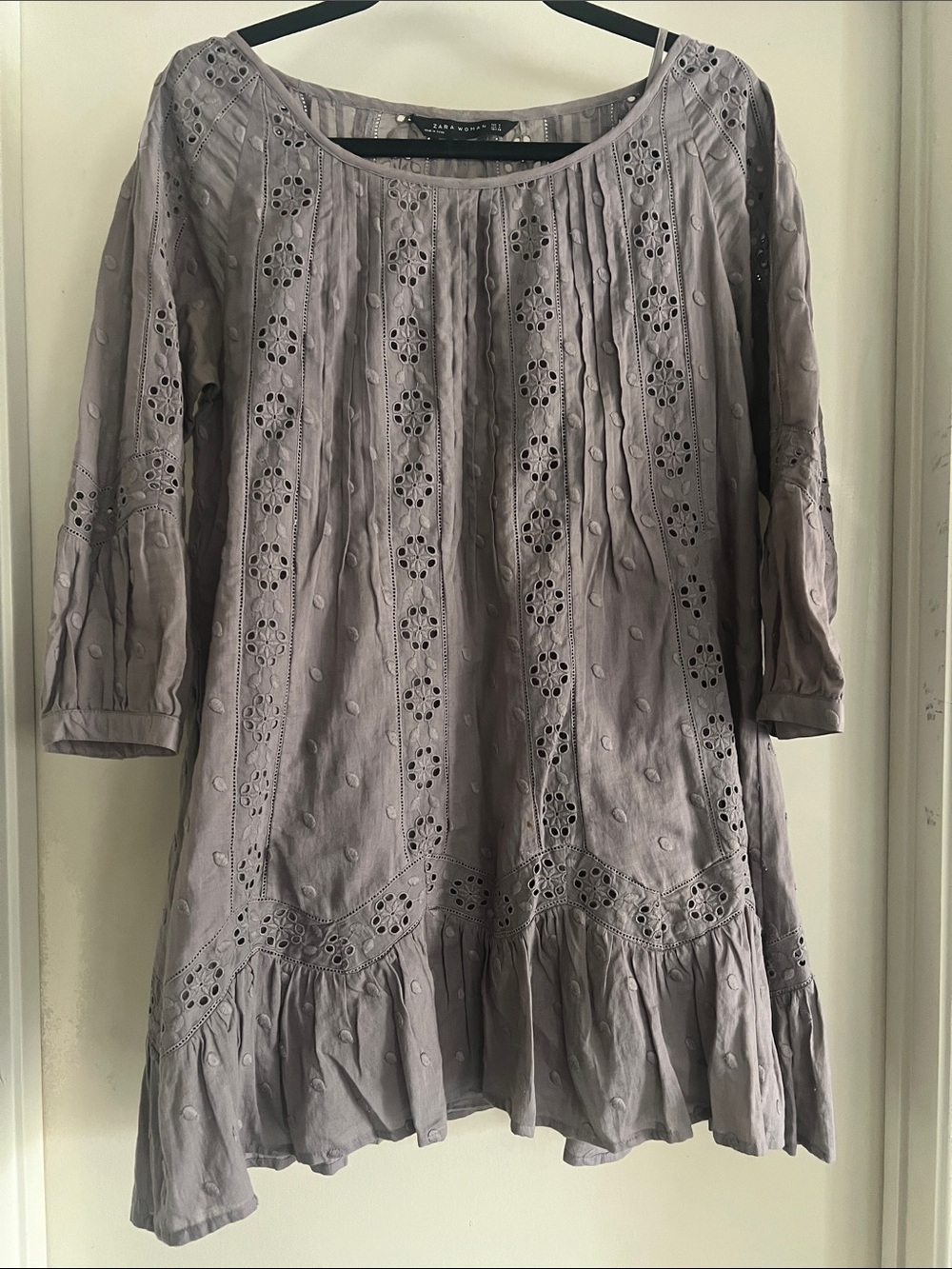 Zara Lavender Eyelet Mini Dress
